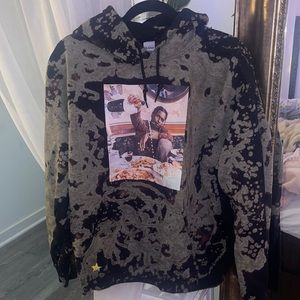 Asap Rocky graphic Bleached Hoodie